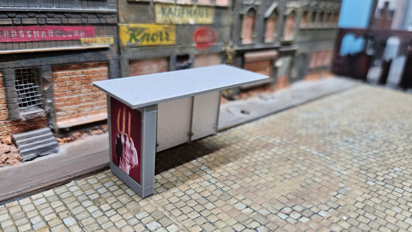 Bushaltestelle als Bausatz oder bemalt (inkl. Graffiti) ggf. LED Beleuchtet
