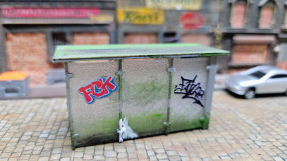 Bushaltestelle als Bausatz oder bemalt (inkl. Graffiti) ggf. LED Beleuchtet