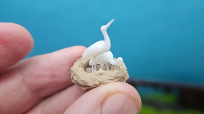 Storchennest mit 2 Störchen aus Resin 1:35 / 1:32 (Spur 1) - bemalt oder unbemalt