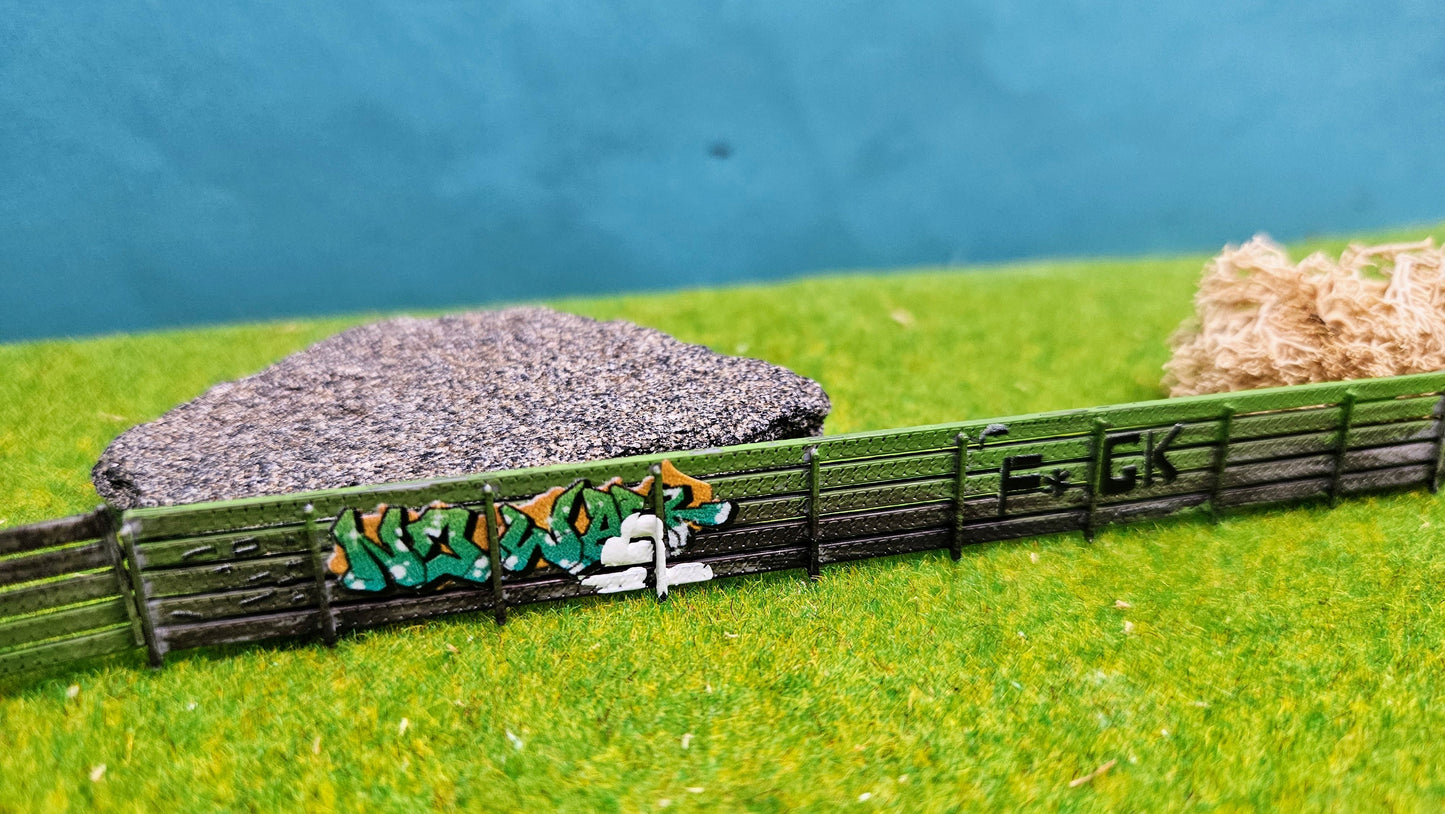 1 oder 5 Stück "Graffiti" Sichtschutzzaun Bahnaberrung Beton Elemente