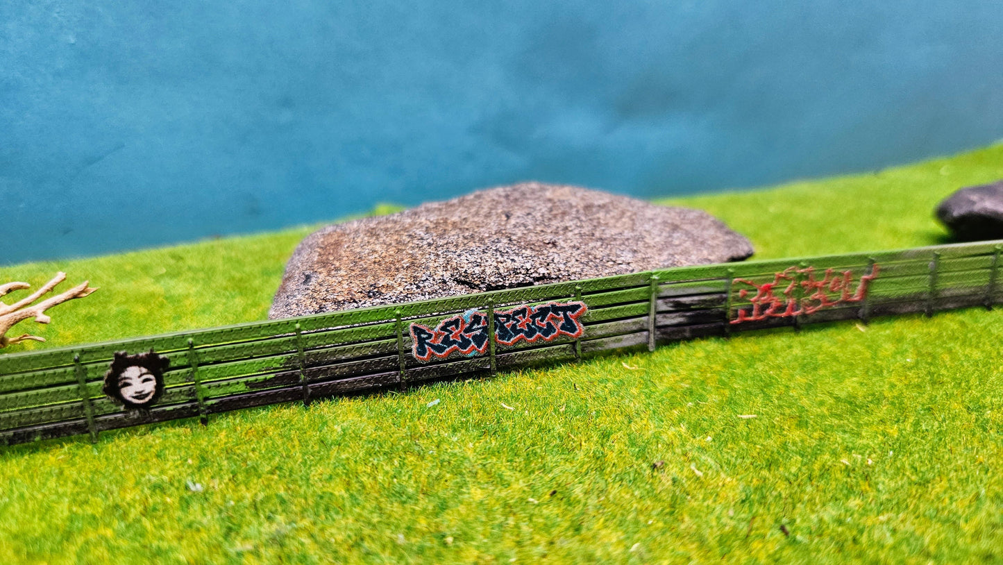 1 oder 5 Stück "Graffiti" Sichtschutzzaun Bahnaberrung Beton Elemente