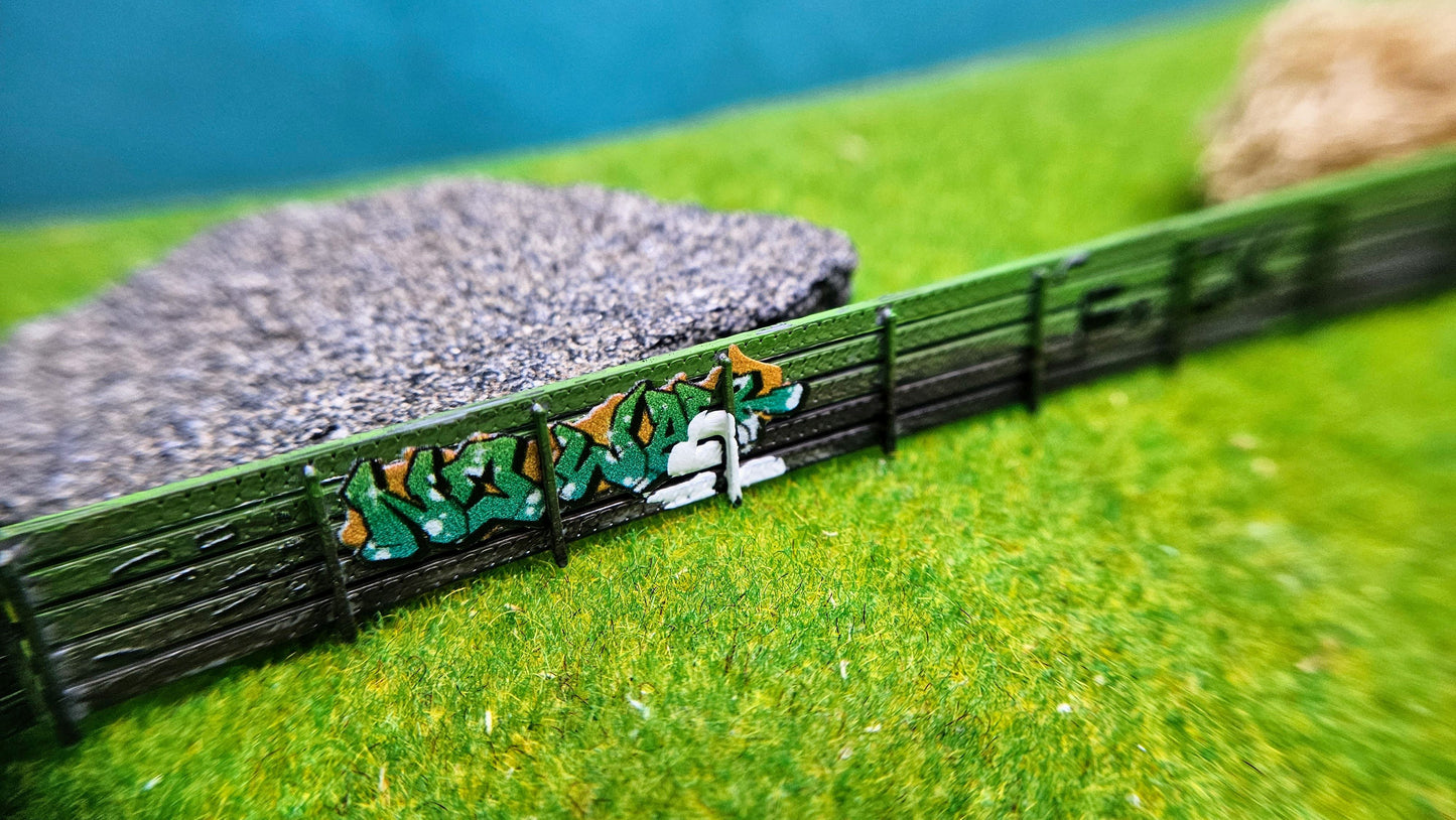 1 oder 5 Stück "Graffiti" Sichtschutzzaun Bahnaberrung Beton Elemente