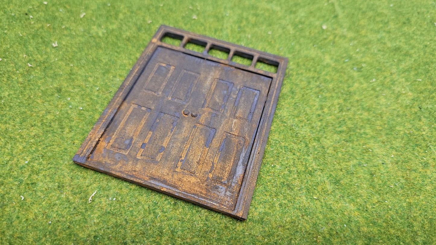 Doppeltür Tür Haustür "Fenster oben" für Haus etc. - optional rostig