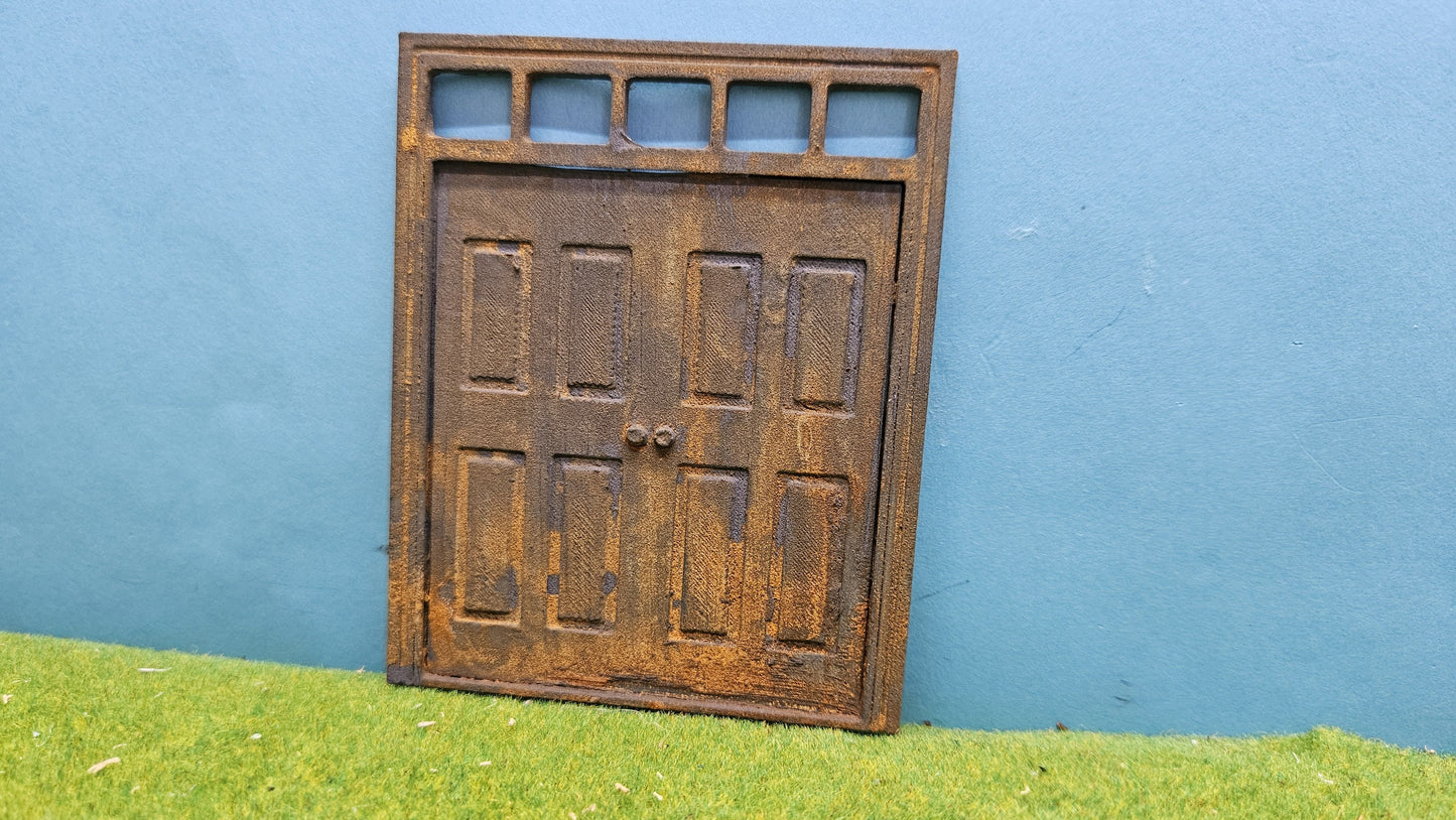 Doppeltür Tür Haustür "Fenster oben" für Haus etc. - optional rostig
