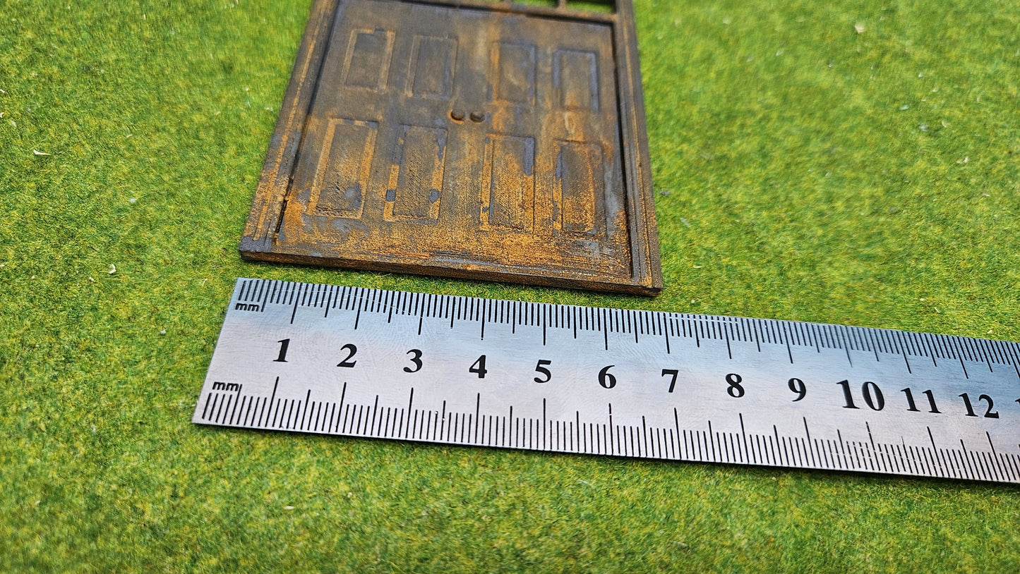 Doppeltür Tür Haustür "Fenster oben" für Haus etc. - optional rostig