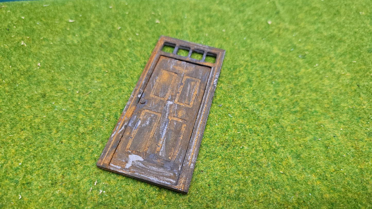 Tür Haustür "Fenster oben" für Haus, Fabrik, Bahnhof etc. - optional Rostlook