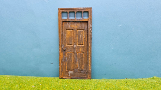 Tür Haustür "Fenster oben" für Haus, Fabrik, Bahnhof etc. - optional Rostlook