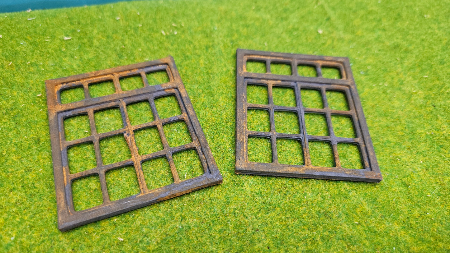 2x Industrie Fenster Set für Häuser, Fabriken usw. - optional rostig