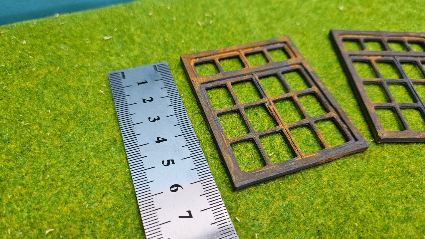 2x Industrie Fenster Set für Häuser, Fabriken usw. - optional rostig