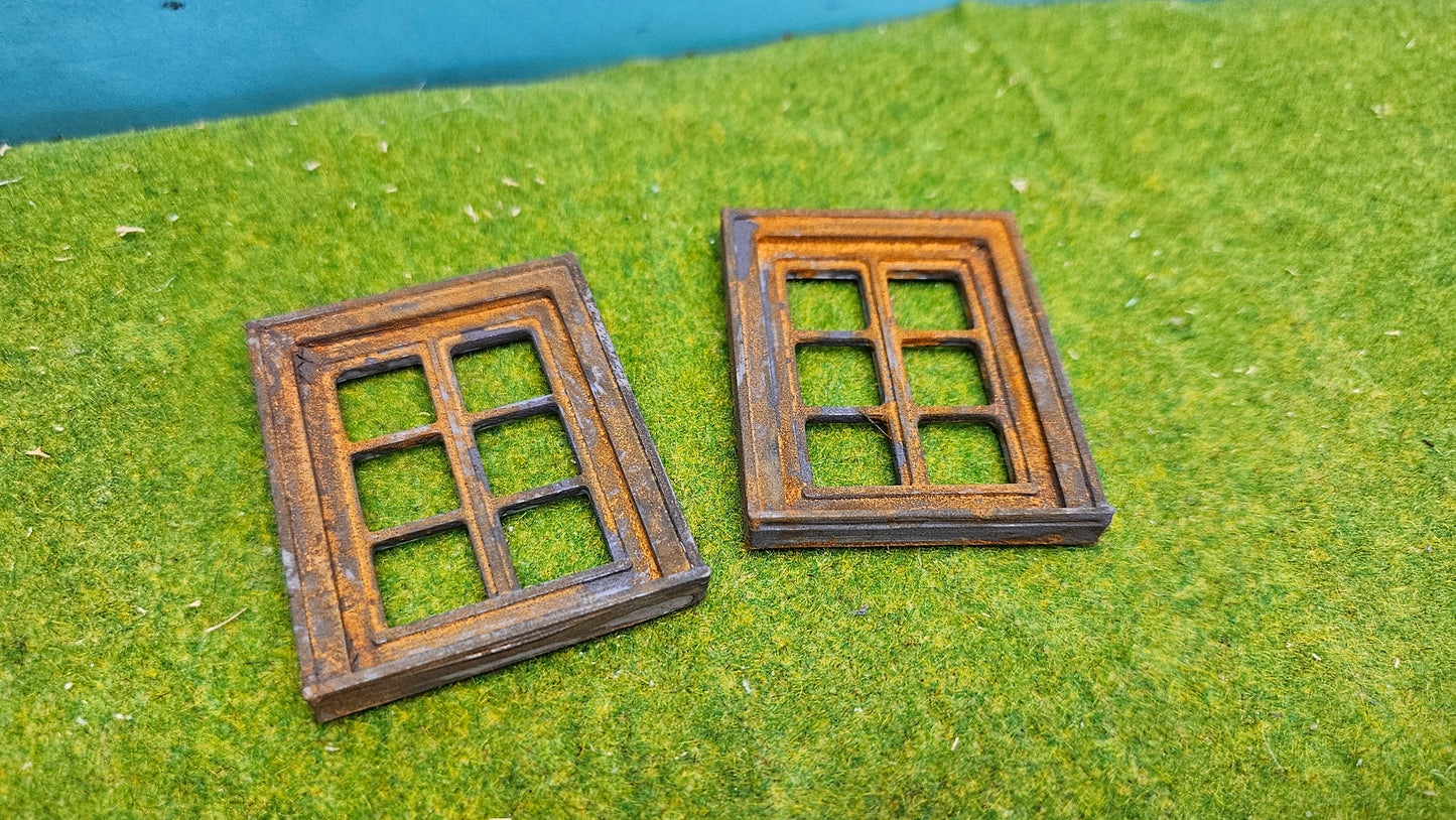 2x Fenster Set für Häuser, Fabriken usw. - optional rostig