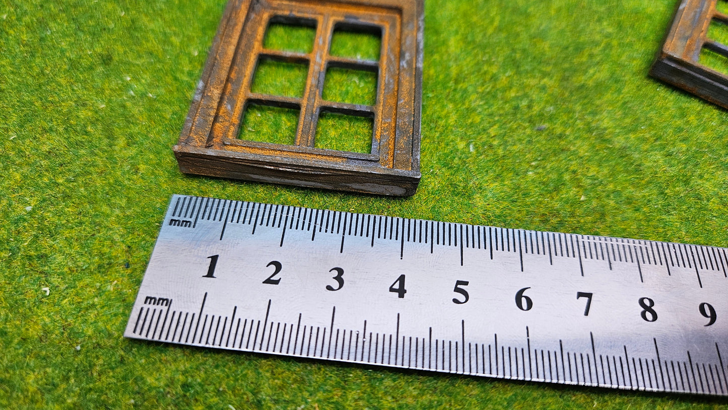 2x Fenster Set für Häuser, Fabriken usw. - optional rostig