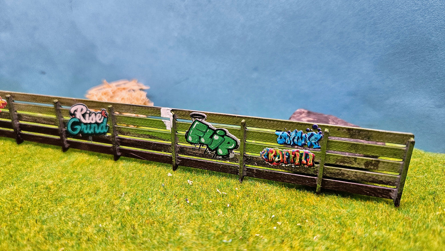 59x Graffiti "Kunstwerke" & Streetart" Aufkleber für Spur H0, N und TT