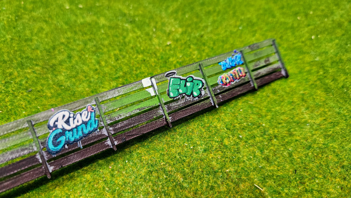 59x Graffiti "Kunstwerke" & Streetart" Aufkleber für Spur H0, N und TT