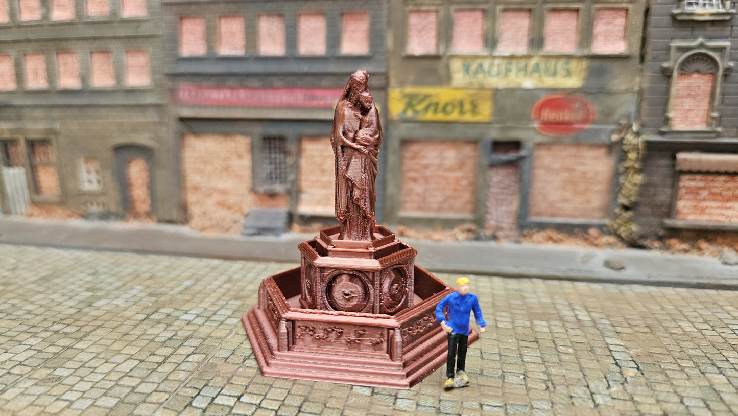 Brunnen "Maria" Denkmal Bronze Kupfer - Spur H0 (1:87) oder Spur N (1:160)