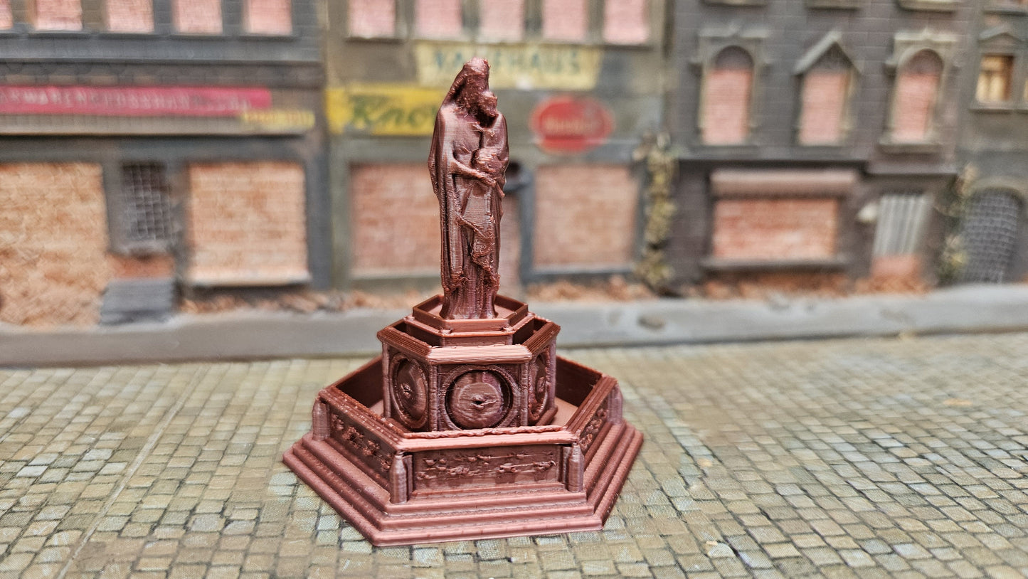 Brunnen "Maria" Denkmal Bronze Kupfer - Spur H0 (1:87) oder Spur N (1:160)