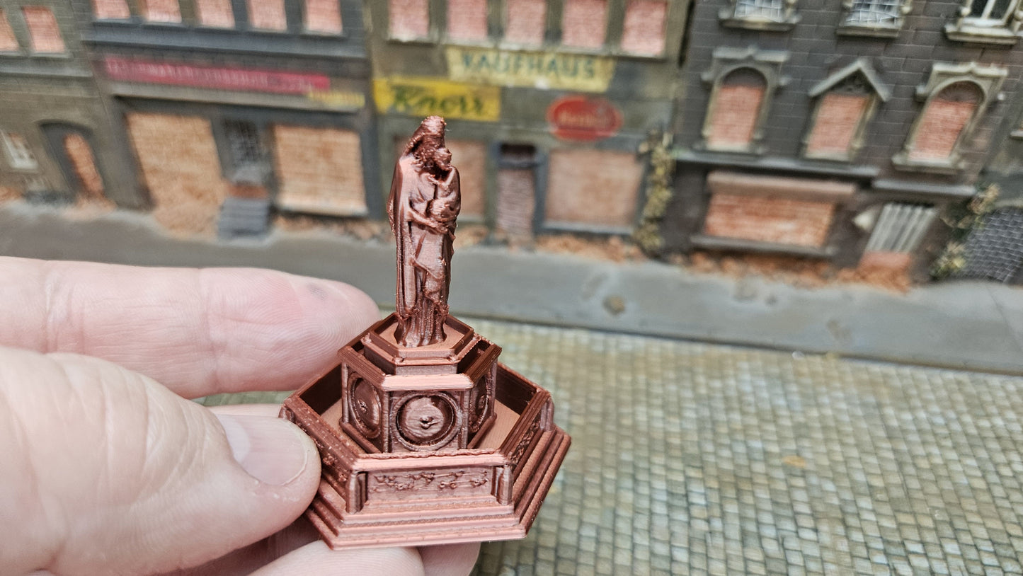 Brunnen "Maria" Denkmal Bronze Kupfer - Spur H0 (1:87) oder Spur N (1:160)