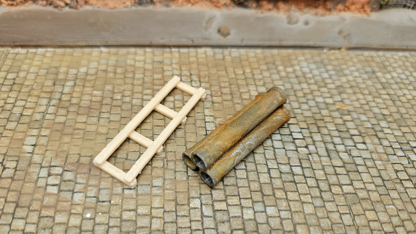 Ladegut Industrierohre + Holzpalette für Waggons, LKW usw.