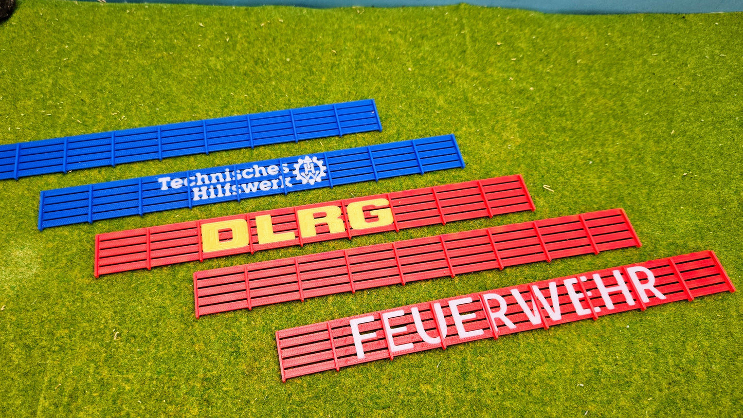 Sichtschutzzaun Feuerwehr, DLRG, THW Zaunelement mit und ohne Schriftzug