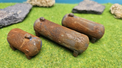3x verrosteter LPG Tank im Echtrost-Look oder unbemalt