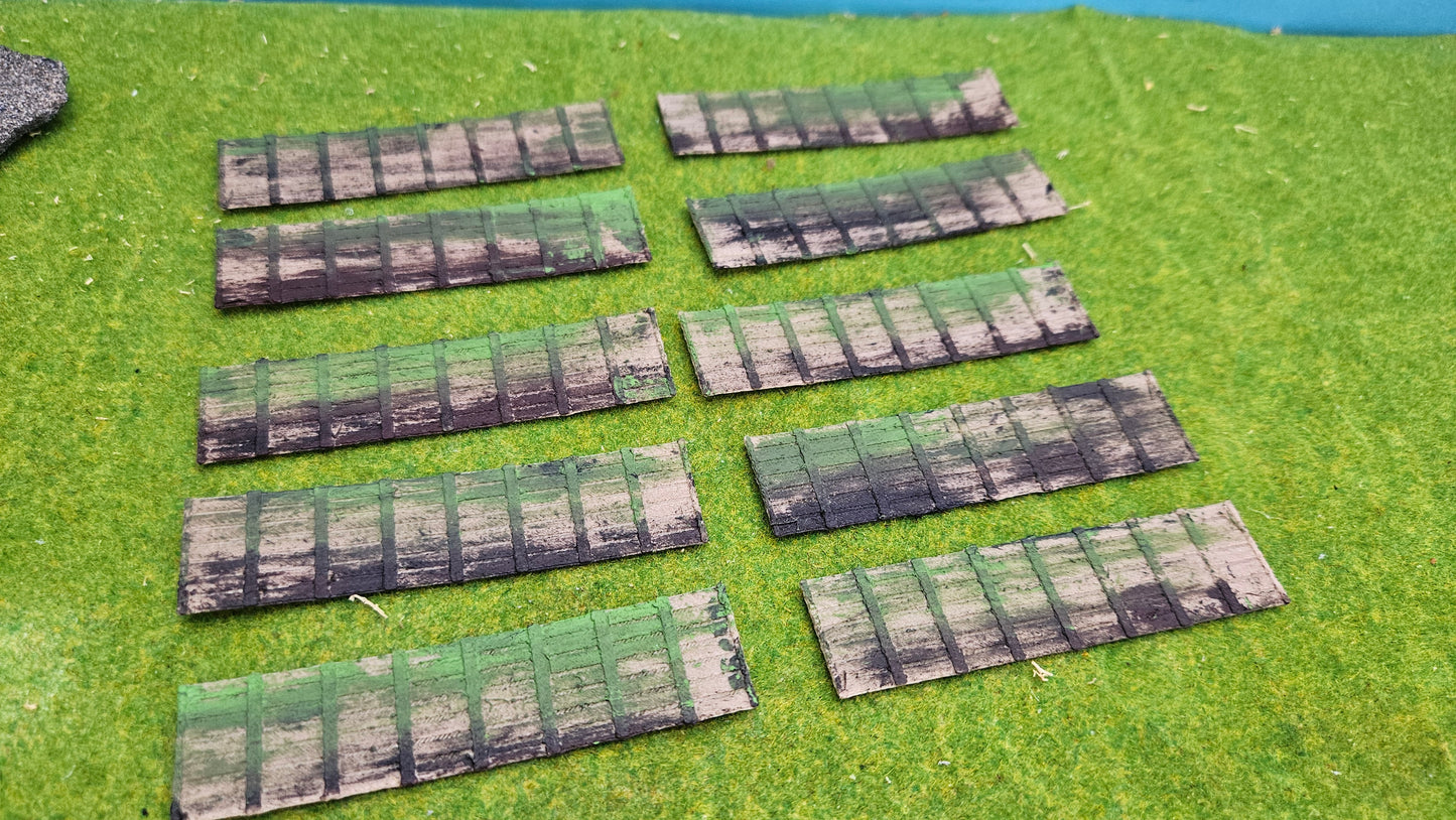 10 Stück Sichtschutzzaun Holzzaun - fertig bemalt / gealtert