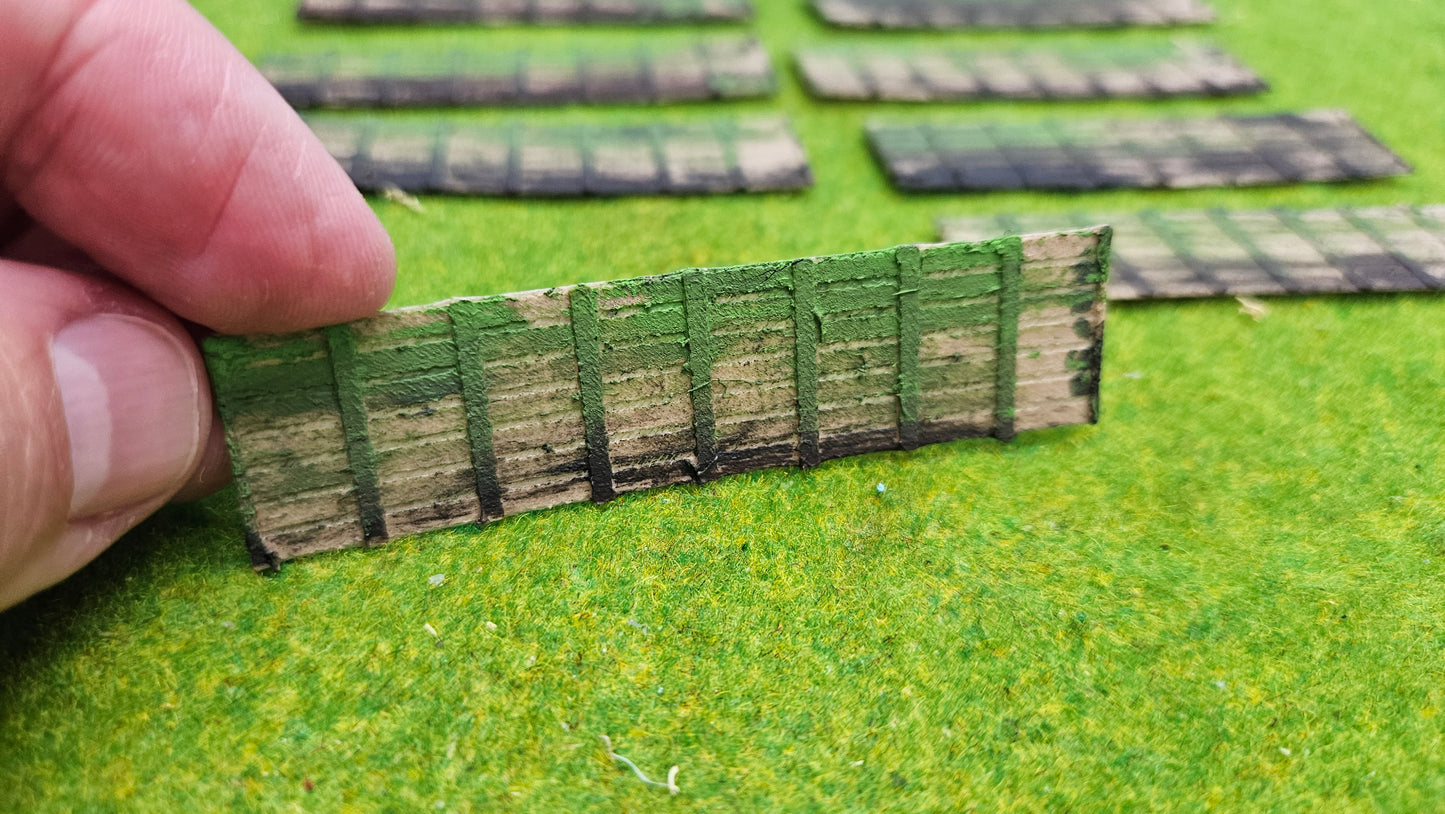 10 Stück Sichtschutzzaun Holzzaun - fertig bemalt / gealtert