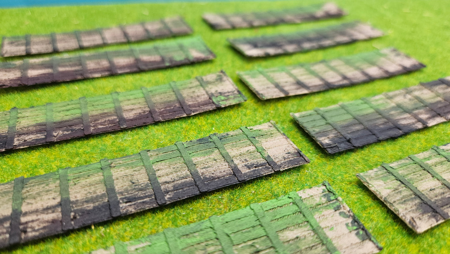 10 Stück Sichtschutzzaun Holzzaun - fertig bemalt / gealtert