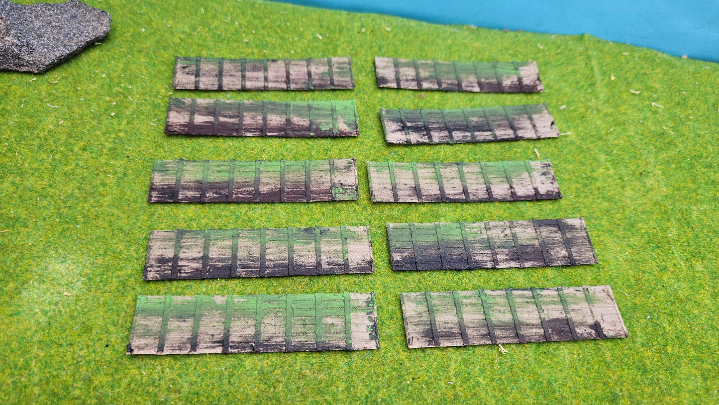10 Stück Sichtschutzzaun Holzzaun - fertig bemalt / gealtert