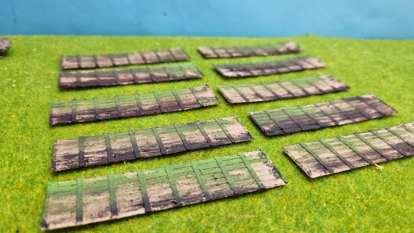 10 Stück Sichtschutzzaun Holzzaun - fertig bemalt / gealtert