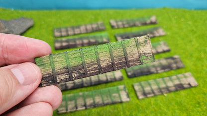 10 Stück Sichtschutzzaun Holzzaun - fertig bemalt / gealtert