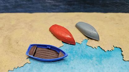 3x Holz Ruderboot Fischerboot Anglerboot