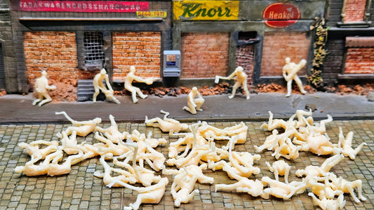 48x Figuren 1:87 H0 Arbeiter Bahnarbeiter für Bahngleise - unbemalt