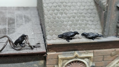 3x Kolkrabe Rabe aus Resin 1:87 (H0) - bemalt oder unbemalt