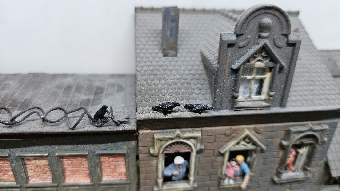 3x Kolkrabe Rabe aus Resin 1:87 (H0) - bemalt oder unbemalt