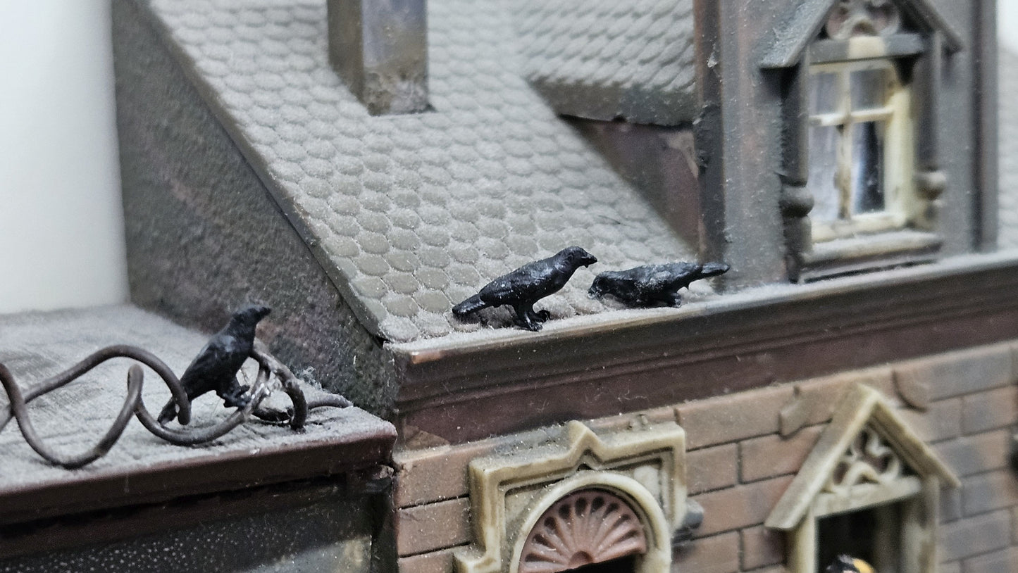 3x Kolkrabe Rabe aus Resin 1:87 (H0) - bemalt oder unbemalt