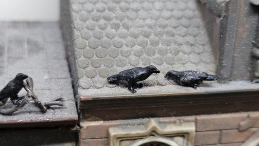 3x Kolkrabe Rabe aus Resin 1:87 (H0) - bemalt oder unbemalt