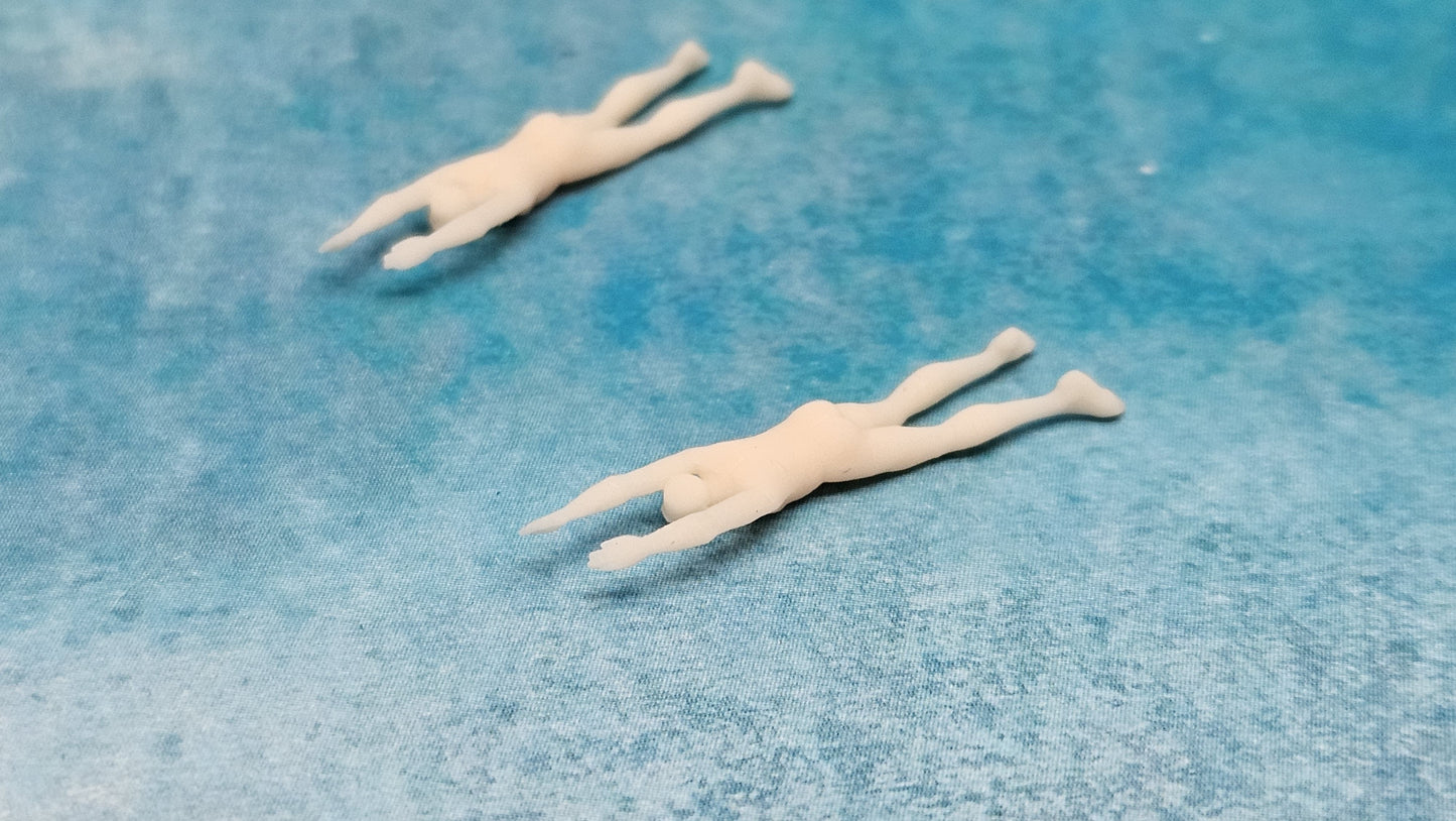 4x Schwimmer Klippenspringer Figuren für Spur H0 (1:87)