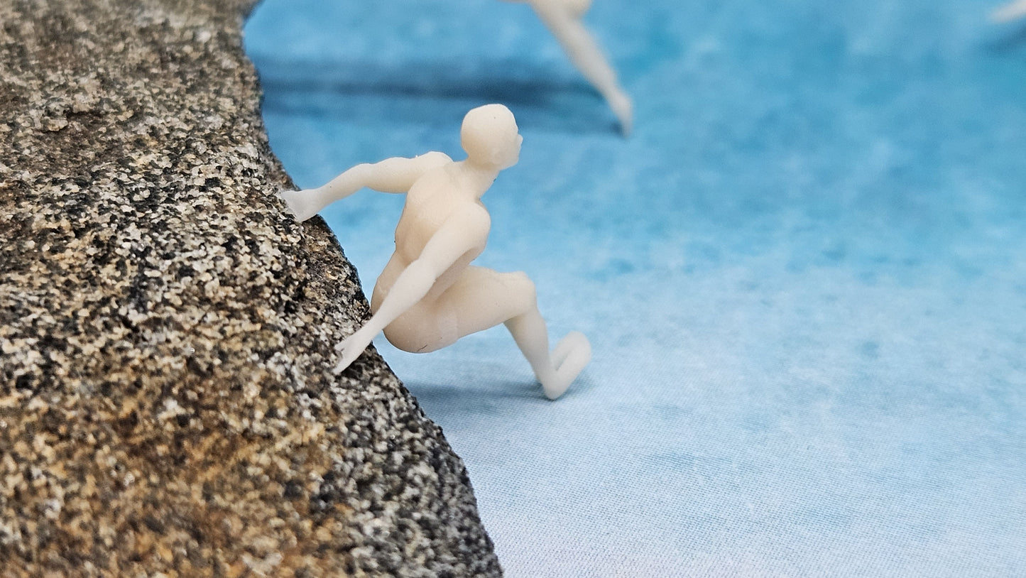 4x Schwimmer Klippenspringer Figuren für Spur H0 (1:87)