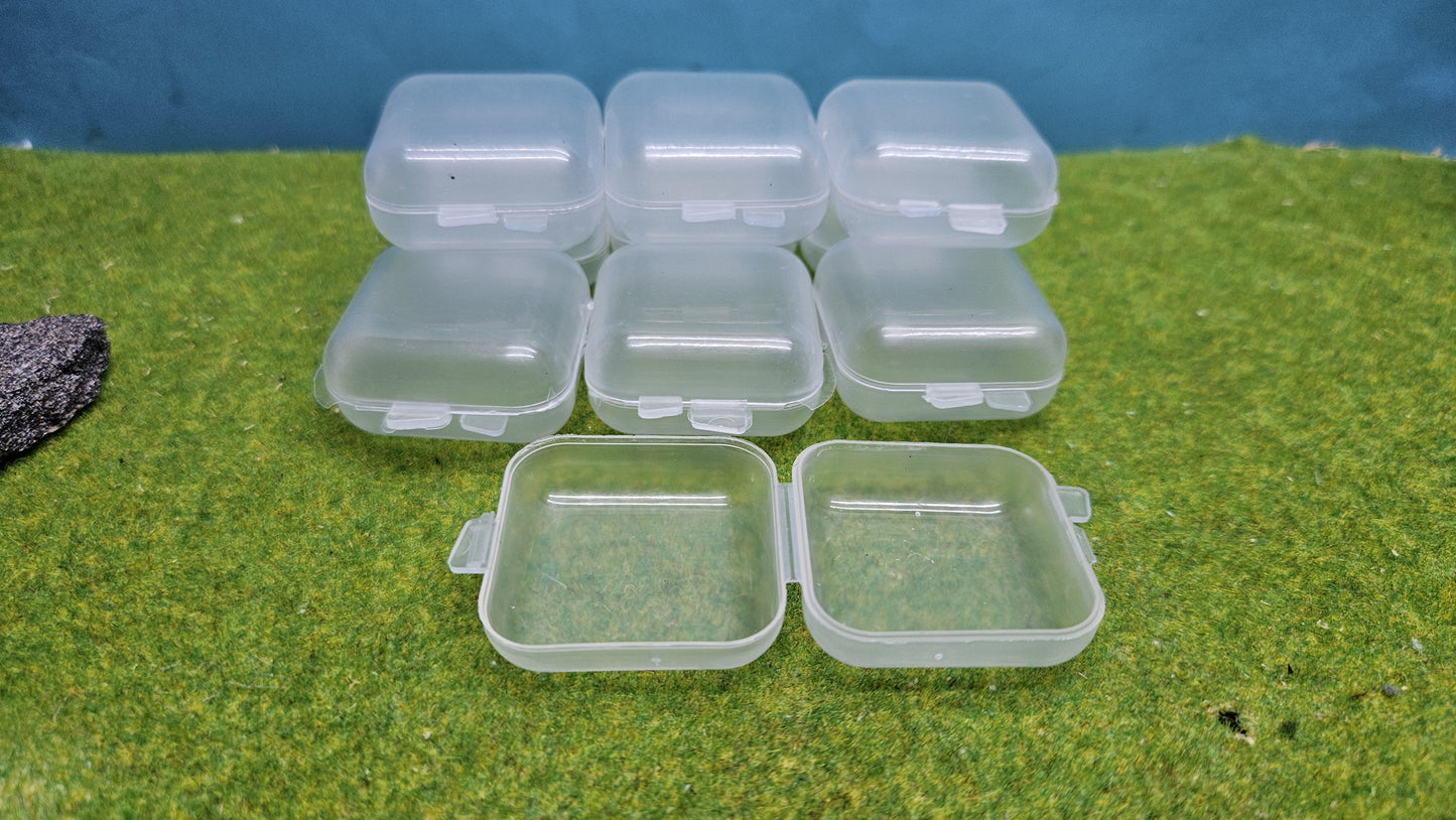 10x Mini Aufbewahrungsbox 3,5x3,5 cm – Kunststoff, Sortierbox, Transportbox