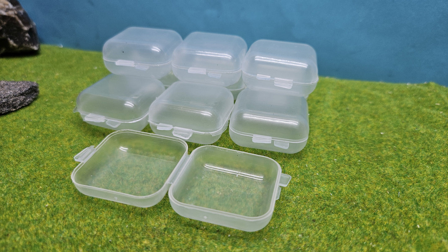 10x Mini Aufbewahrungsbox 3,5x3,5 cm – Kunststoff, Sortierbox, Transportbox