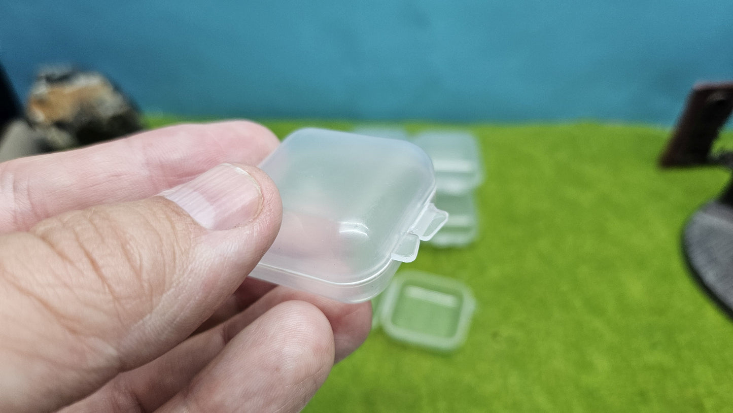 10x Mini Aufbewahrungsbox 3,5x3,5 cm – Kunststoff, Sortierbox, Transportbox