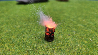 Brennendes Fass / Feuertonne mit Flacker-LED (1:72)