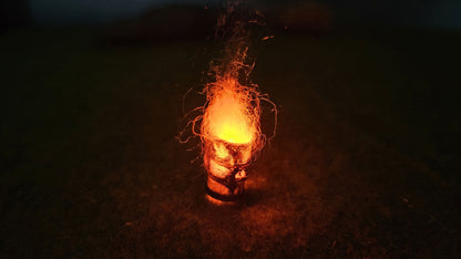 Brennendes Fass / Feuertonne mit Flacker-LED (1:72)