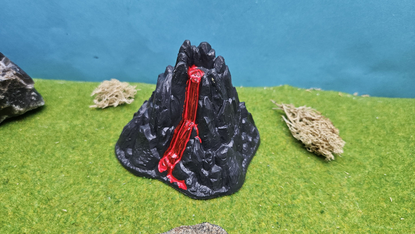 Ausbrechender Vulkan für Spur N & Z - fertig bemalt