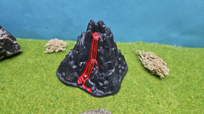 Ausbrechender Vulkan für Spur N & Z - fertig bemalt