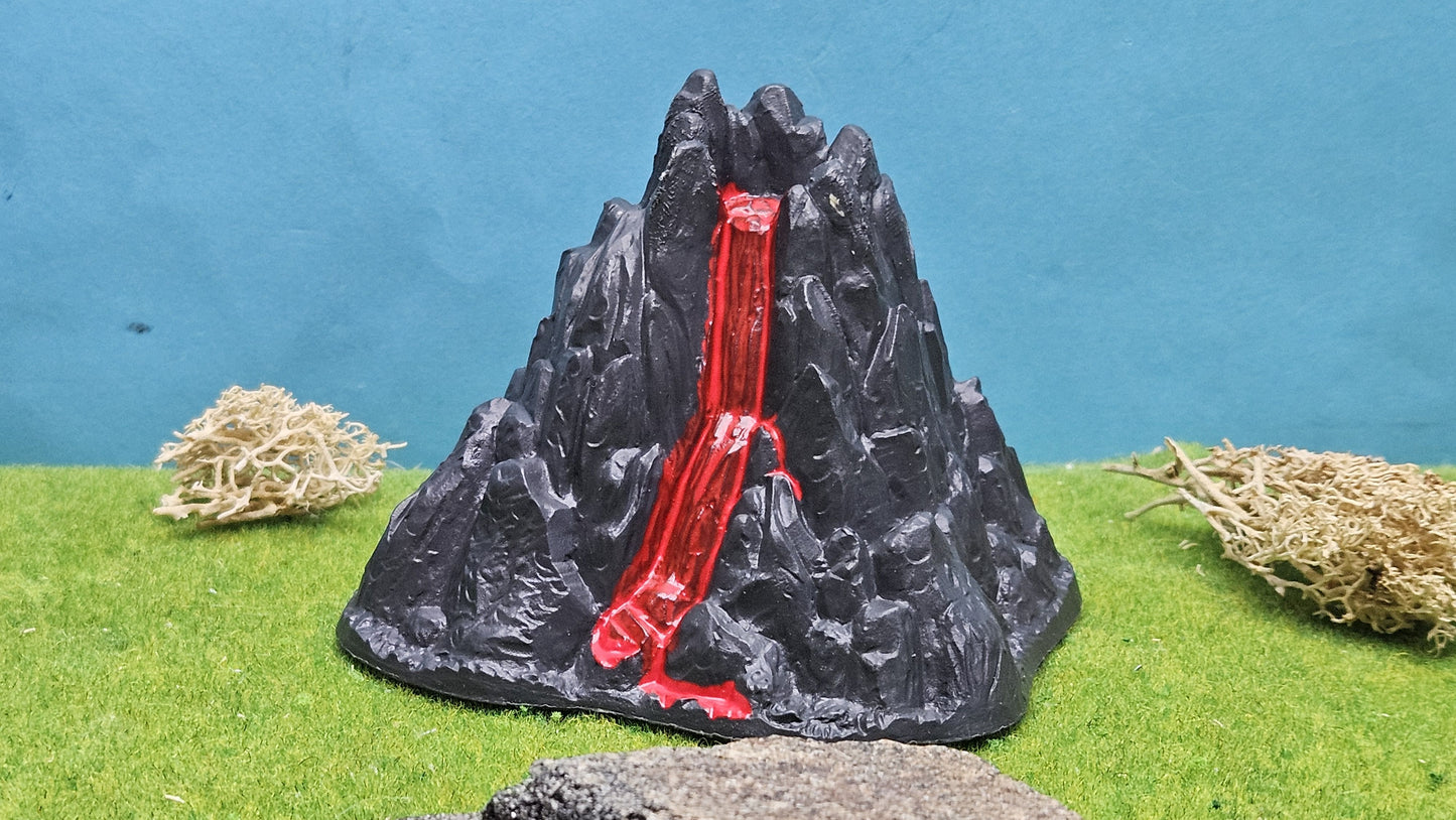 Ausbrechender Vulkan für Spur N & Z - fertig bemalt