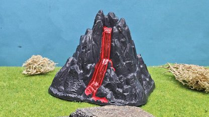 Ausbrechender Vulkan für Spur N & Z - fertig bemalt