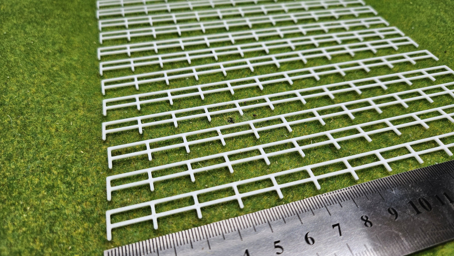 12 Stück "Koppel-Zaun" Weidezaun in weiß (1:87) H0