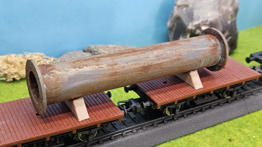 Großes Industrie Flanschrohr - Ladegut für Flachwagen, Tiefladewagen