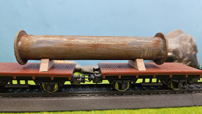 Großes Industrie Flanschrohr - Ladegut für Flachwagen, Tiefladewagen