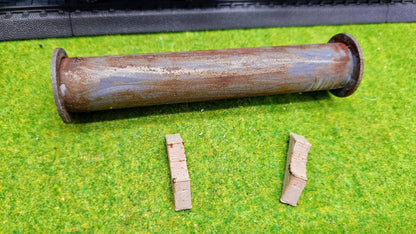 Großes Industrie Flanschrohr - Ladegut für Flachwagen, Tiefladewagen